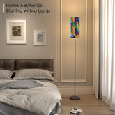 Kate McEnroe New York Mid Century Modern Faux Stained Glass Slim Floor LampSlim Floor LampskRsi5TQ2gP