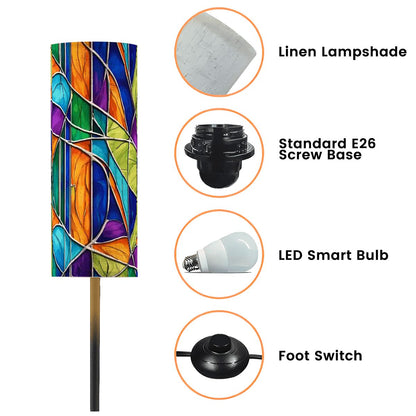 Kate McEnroe New York Mid Century Modern Faux Stained Glass Slim Floor LampSlim Floor LampskRsi5TQ2gP