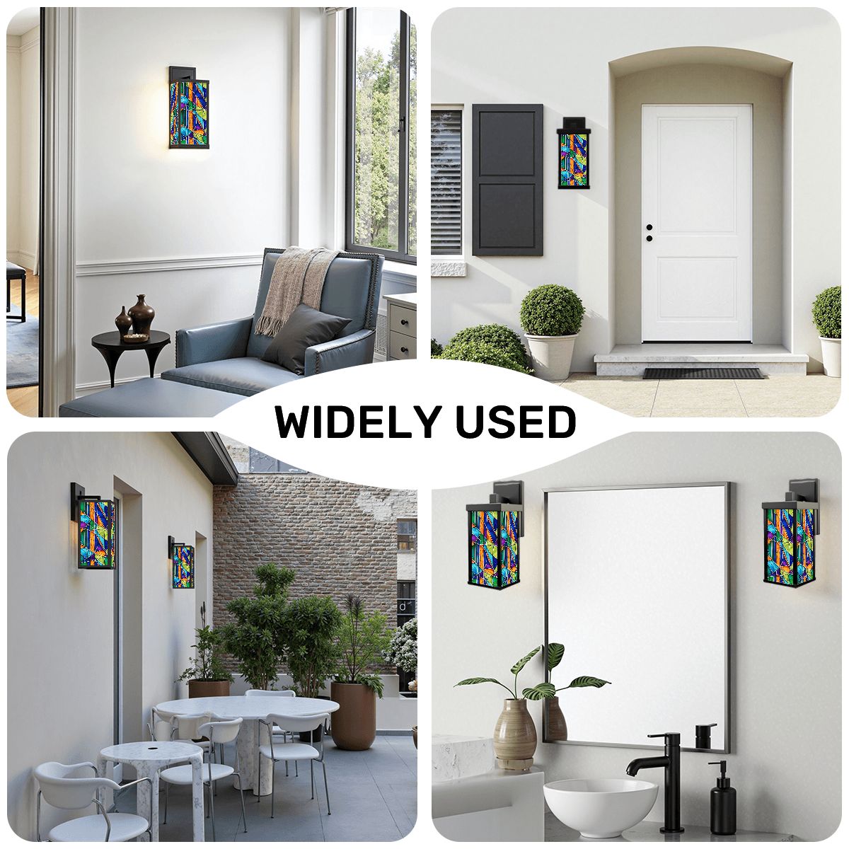 Kate McEnroe New York Mid Century Modern Faux Stained Glass Wall SconceWall SconcesrvCveo2Kjp