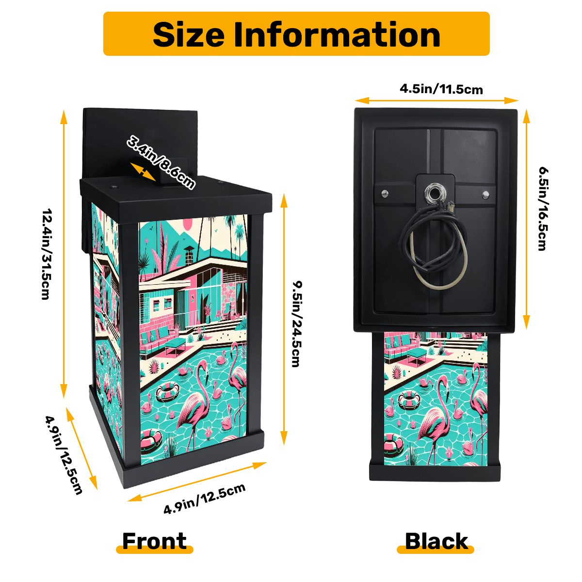 Kate McEnroe New York Mid Century Modern Flamingo Poolside Wall Sconce, Retro Palm Springs Patio Light, 50s MCM Accent LampOutdoor Wall LightswjUo78m5xp