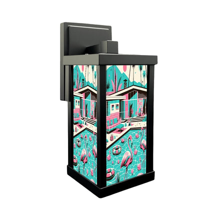 Kate McEnroe New York Mid Century Modern Flamingo Poolside Wall Sconce, Retro Palm Springs Patio Light, 50s MCM Accent LampOutdoor Wall LightswjUo78m5xp