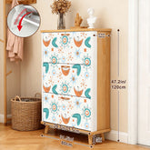 Kate McEnroe New York Mid Century Modern Flip Drawer Shoe Cabinet, Atomic Boomerang Starburst Design, Retro MCM Entryway OrganizerShoe Storagel0byYoxfl1