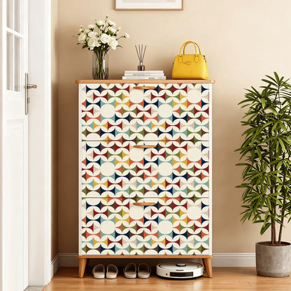 Kate McEnroe New York Mid Century Modern Flip Drawer Shoe Cabinet, Scandinavian Geometric Entryway Organizer, Retro MCM Storage UnitShoe StorageVXXCsEZday
