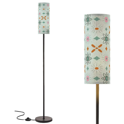 Kate McEnroe New York Mid Century Modern Floor Lamp, Retro Atomic Starburst Linen Shade, 1950s MCM LampFloor Lampswk8PaDY5VB