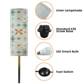 Kate McEnroe New York Mid Century Modern Floor Lamp, Retro Atomic Starburst Linen Shade, 1950s MCM LampFloor Lampswk8PaDY5VB