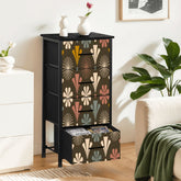 Kate McEnroe New York Mid Century Modern Floral Starburst Brown Retro 4 Drawer DresserDressersAJx0dJfAKq
