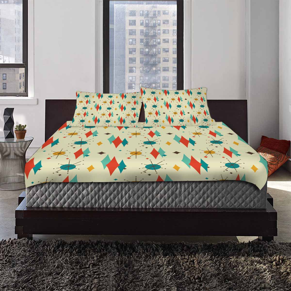 Kate McEnroe New York Mid Century Modern Franciscan Diamond Starburst 3 - Piece Bedding Set3 - Piece Bedding SetDG1489239DXH2325D