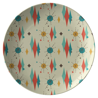 Kate McEnroe New York Mid Century Modern Franciscan Diamond Starburst Dinner PlatesPlatesP20 - FRS - STB - 1S