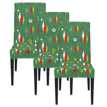 Kate McEnroe New York Mid Century Modern Franciscan Diamond Starburst Green Christmas Dining Chair SlipcoversChair SlipcoversD3232915
