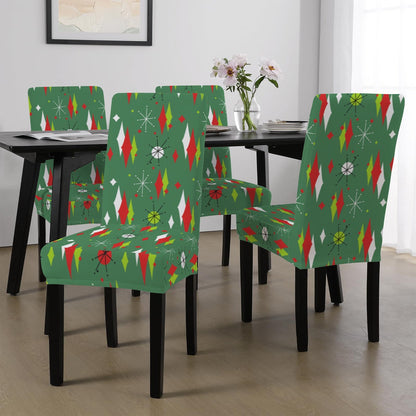 Kate McEnroe New York Mid Century Modern Franciscan Diamond Starburst Green Christmas Dining Chair SlipcoversChair SlipcoversD3232915