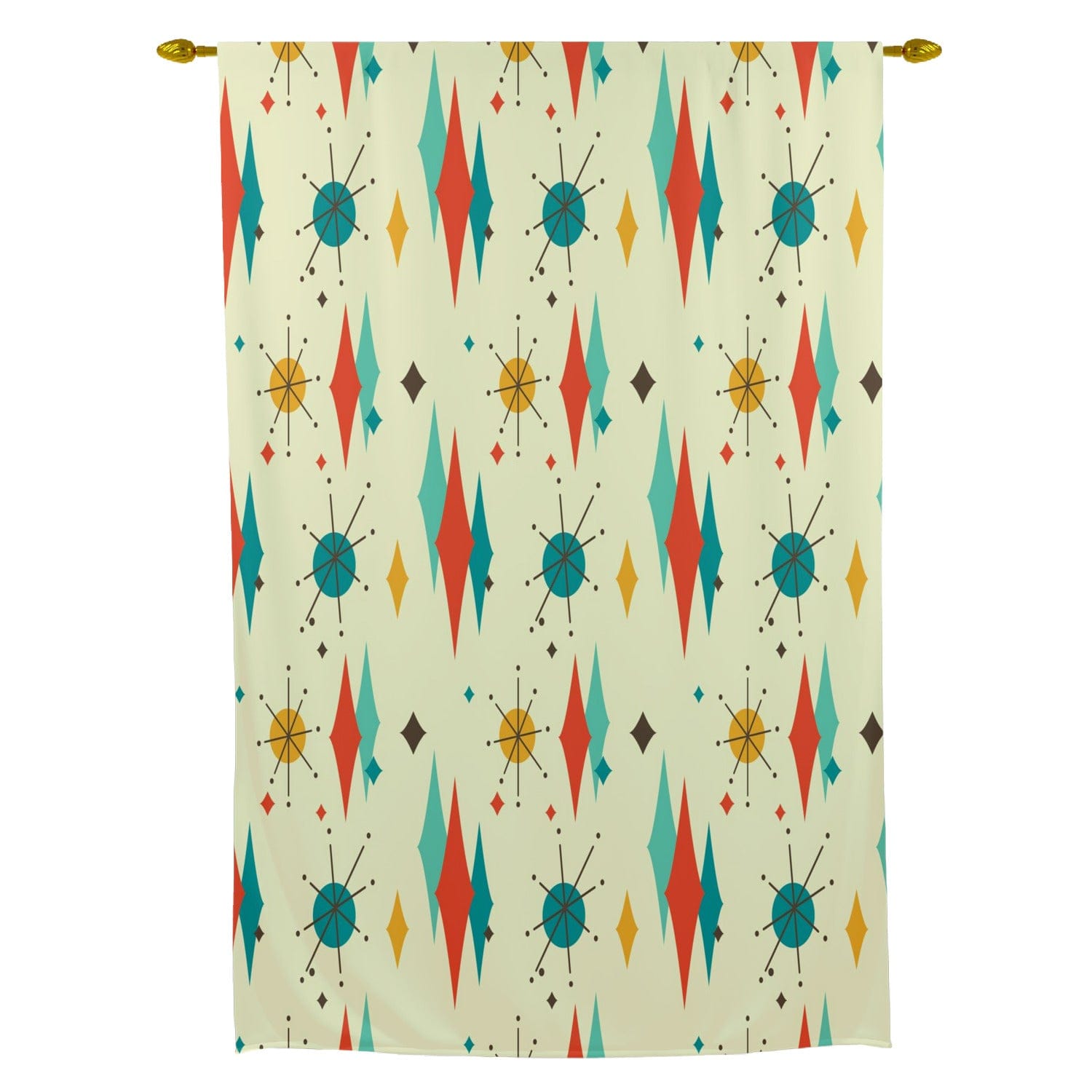 Kate McEnroe New York Mid Century Modern Franciscan Diamond Starburst Tie Up CurtainTie - up Curtains90139