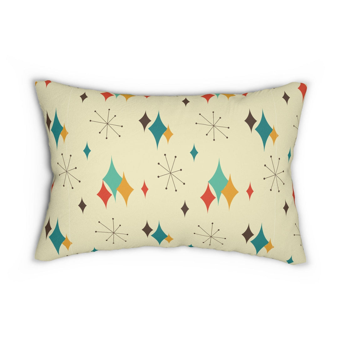 Printify Mid Century Modern Franciscan Starburst Lumbar Pillow, Atomic Age Design, Retro Groovy Throw Cushion, Vintage 50s Vibe, Funky Sofa Accent Home Decor 20&quot; × 14&quot; 72775655124629947286