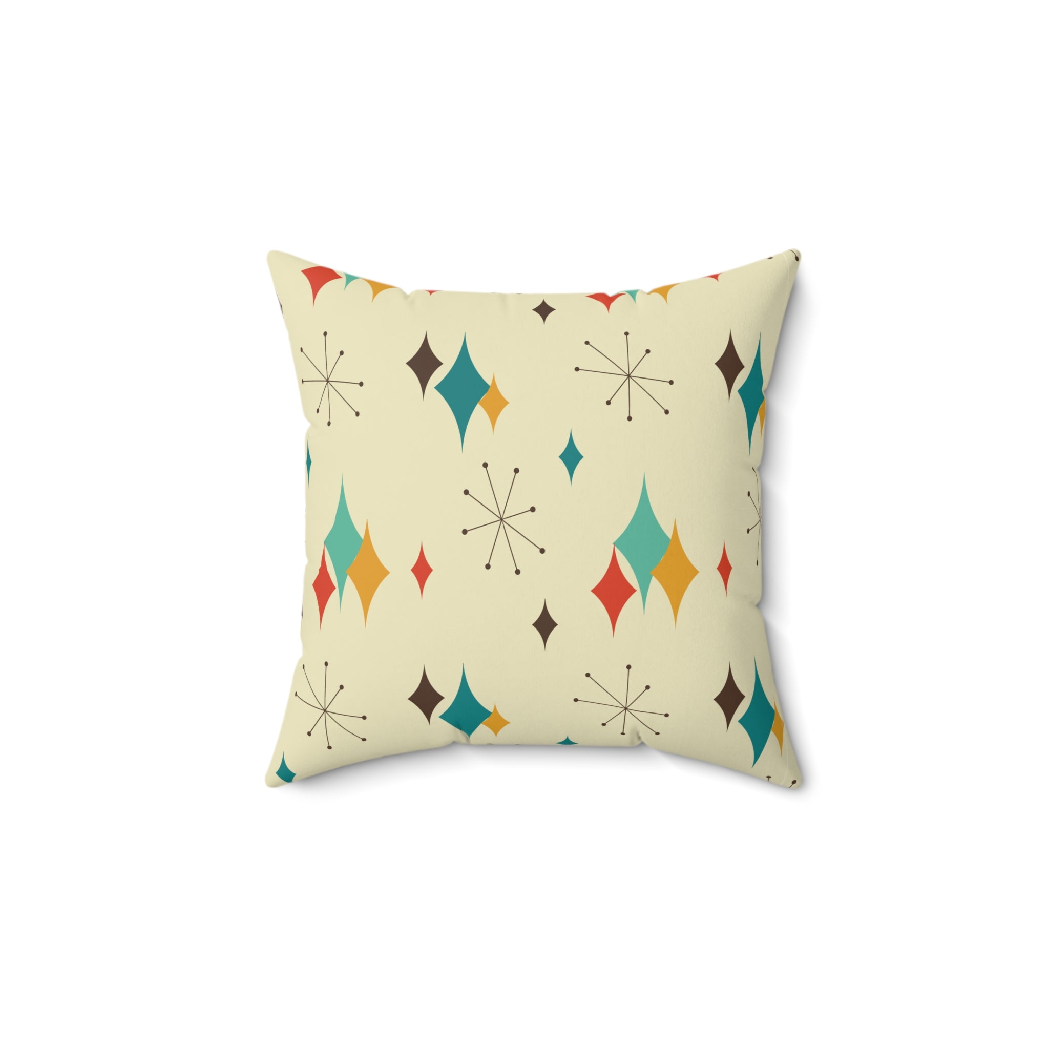 Kate McEnroe New York Mid Century Modern Franciscan Starburst Throw Pillow, Atomic Age Design, Retro Groovy Throw Cushion, Vintage 50s Vibe, Funky Sofa AccentThrow Pillows62005021679344930748