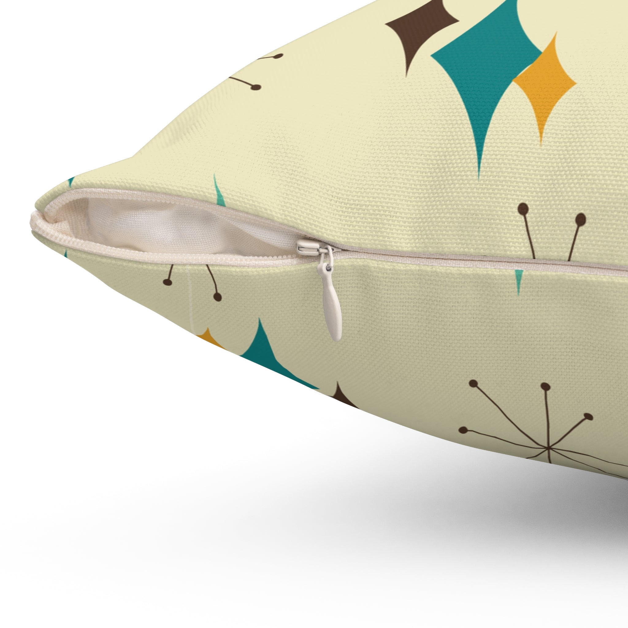 Kate McEnroe New York Mid Century Modern Franciscan Starburst Throw Pillow, Atomic Age Design, Retro Groovy Throw Cushion, Vintage 50s Vibe, Funky Sofa AccentThrow Pillows32943048647854321554