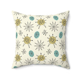 Kate McEnroe New York Mid Century Modern Franciscan Starburst Throw Pillow with Insert, Retro 1950s Atomic Cushions, MCM Aqua Blue, Lime, Off white Accent PillowThrow Pillows16044820790939547647