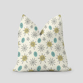 Kate McEnroe New York Mid Century Modern Franciscan Starburst Throw Pillow with Insert, Retro 1950s Atomic Cushions, MCM Aqua Blue, Lime, Off white Accent PillowThrow Pillows16044820790939547647