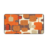 Kate McEnroe New York Mid Century Modern Geometric Abstract Desk Mat, Retro Orange, Brown, Cream MCM office AccessoriesDesk Pads15158641845797133346