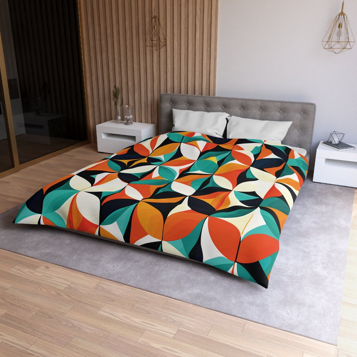 Kate McEnroe New York Mid Century Modern Geometric Abstract Duvet Cover, Retro King, Queen, Twin XL BeddingDuvet Covers12783938149297384910