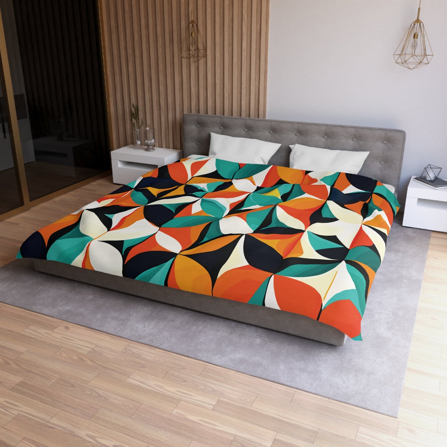 Kate McEnroe New York Mid Century Modern Geometric Abstract Duvet Cover, Retro King, Queen, Twin XL BeddingDuvet Covers20202174652183385133