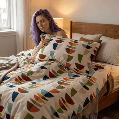 Kate McEnroe New York Mid Century Modern Geometric Abstract Pillow Sham 2pcs, Retro MCM BeddingPillow Shams21830375130472140951