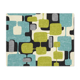 Kate McEnroe New York Mid Century Modern Geometric Abstract Placemats, Retro Teal, Lime Green, Gray, Black MCM Table LinensPlacemats11614579044325381528