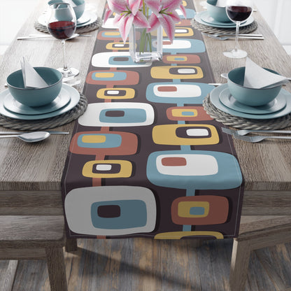 Kate McEnroe New York Mid Century Modern Geometric Abstract Squares Table Runner (Cotton, Poly)Table Runners17020835478745521730