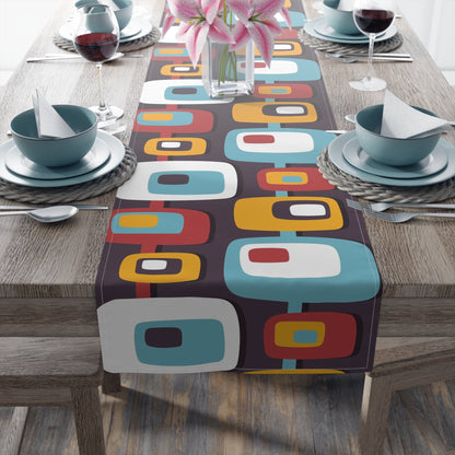 Kate McEnroe New York Mid Century Modern Geometric Abstract Squares Table Runner (Cotton, Poly)Table Runners17020835478745521730