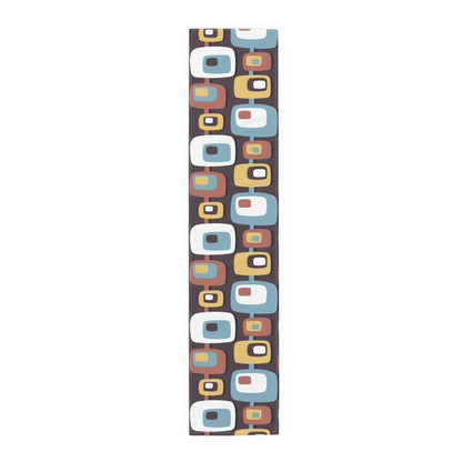 Kate McEnroe New York Mid Century Modern Geometric Abstract Squares Table Runner (Cotton, Poly)Table Runners60707706044766733348