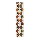 Kate McEnroe New York Mid Century Modern Geometric Abstract Table Runner, Brown, Blue Beige Retro Table DecorTable Runners12083302192948189206