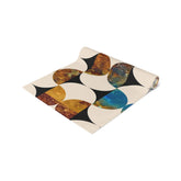 Kate McEnroe New York Mid Century Modern Geometric Abstract Table Runner, Brown, Blue Beige Retro Table DecorTable Runners12083302192948189206