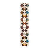Kate McEnroe New York Mid Century Modern Geometric Abstract Table Runner, Brown, Blue Beige Retro Table DecorTable Runners47790153180242797487