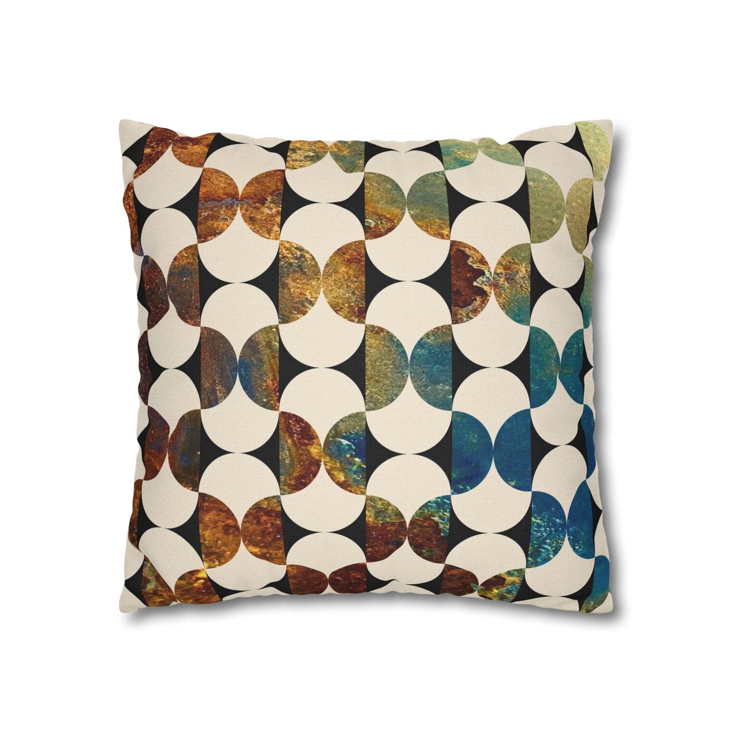 Kate McEnroe New York Mid Century Modern Geometric Abstract Throw Pillow Covers, Brown, Blue, Beige, 50s Retro Living Room, Bedroom Cushion CoversThrow Pillow Covers79006556349750932845