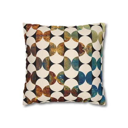 Kate McEnroe New York Mid Century Modern Geometric Abstract Throw Pillow Covers, Brown, Blue, Beige, 50s Retro Living Room, Bedroom Cushion CoversThrow Pillow Covers79006556349750932845