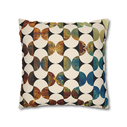 Kate McEnroe New York Mid Century Modern Geometric Abstract Throw Pillow Covers, Brown, Blue, Beige, 50s Retro Living Room, Bedroom Cushion CoversThrow Pillow Covers79006556349750932845