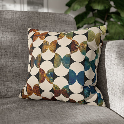 Kate McEnroe New York Mid Century Modern Geometric Abstract Throw Pillow Covers, Brown, Blue, Beige, 50s Retro Living Room, Bedroom Cushion CoversThrow Pillow Covers13567590563798508477