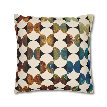 Kate McEnroe New York Mid Century Modern Geometric Abstract Throw Pillow Covers, Brown, Blue, Beige, 50s Retro Living Room, Bedroom Cushion CoversThrow Pillow Covers79006556349750932845