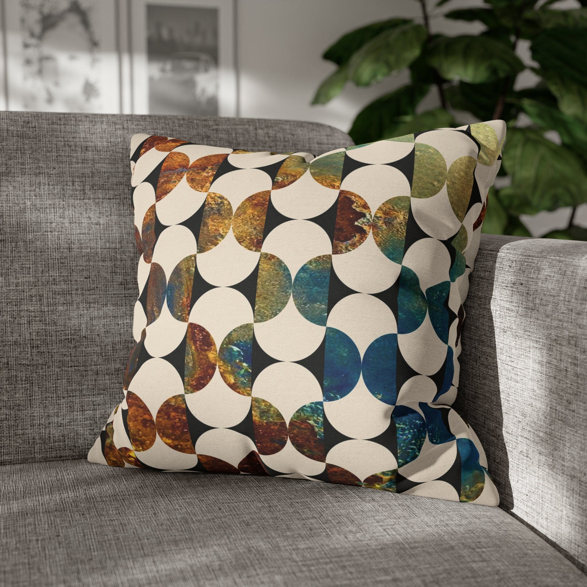 Mid Century Modern Geometric Abstract Throw Pillow Covers Kate McEnroe New York