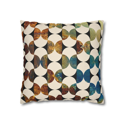 Kate McEnroe New York Mid Century Modern Geometric Abstract Throw Pillow Covers, Brown, Blue, Beige, 50s Retro Living Room, Bedroom Cushion CoversThrow Pillow Covers79006556349750932845