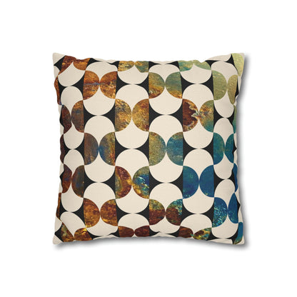 Kate McEnroe New York Mid Century Modern Geometric Abstract Throw Pillow Covers, Brown, Blue, Beige, 50s Retro Living Room, Bedroom Cushion CoversThrow Pillow Covers79006556349750932845