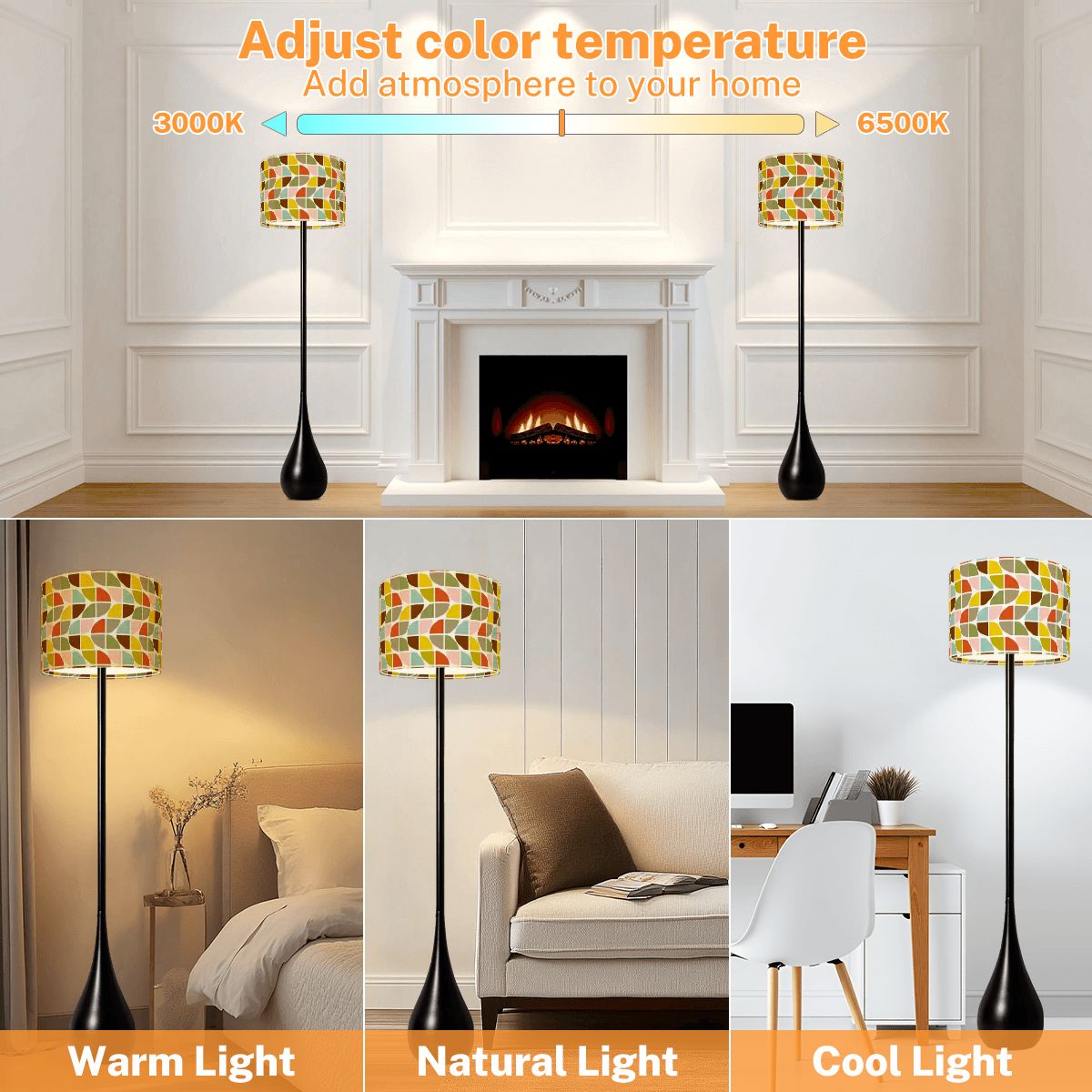 Kate McEnroe New York Mid Century Modern Geometric Boomerang Teardrop Floor LampFloor Lamps4n4QQEGtOY