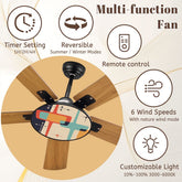 Kate McEnroe New York Mid Century Modern Geometric Ceiling Fan with Light, 50s Retro Starburst AccentCeiling Fansoj0FxzBGPf