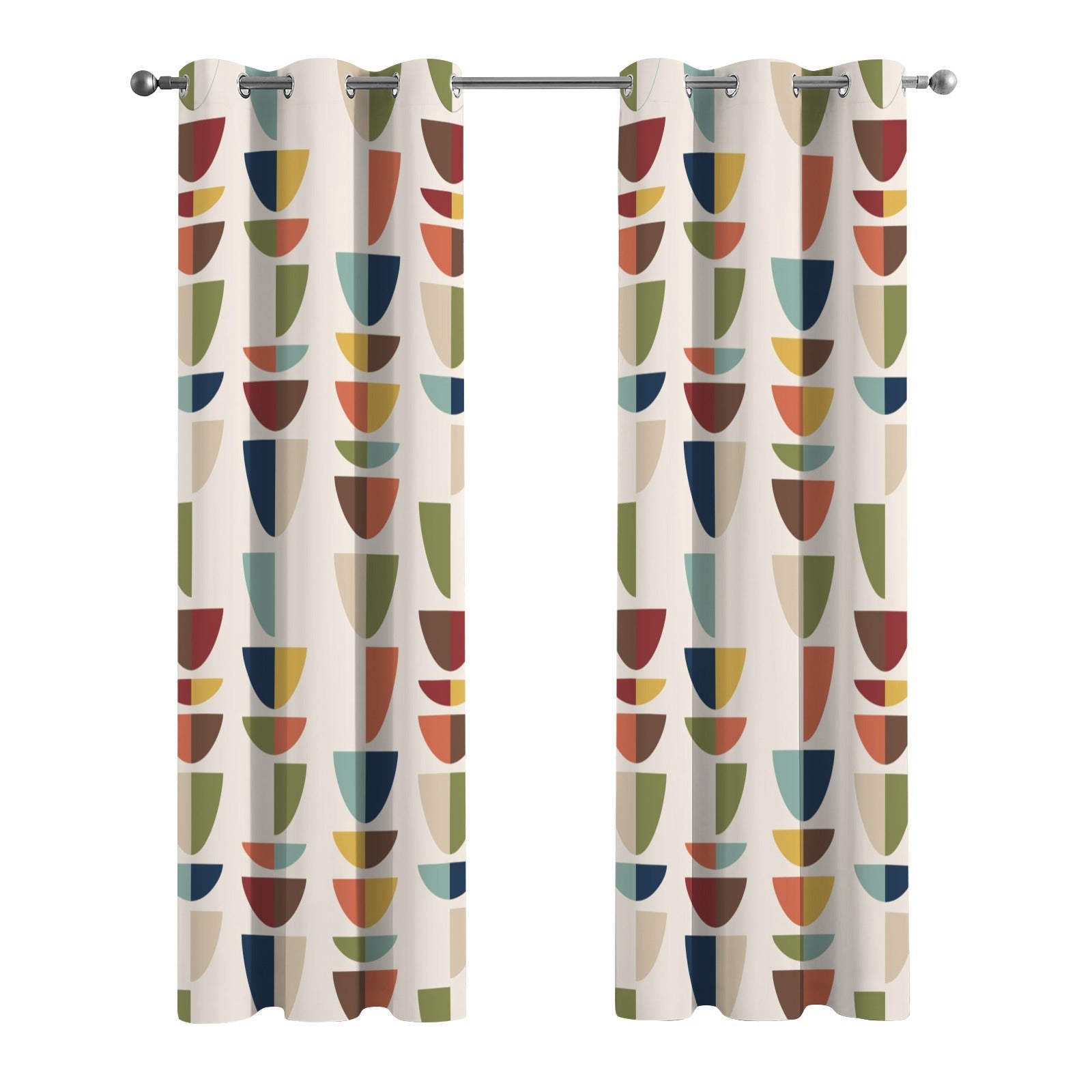 Kate McEnroe New York Mid Century Modern Geometric Curtains, Set of 2 Grommet PanelsWindow CurtainsD3377534