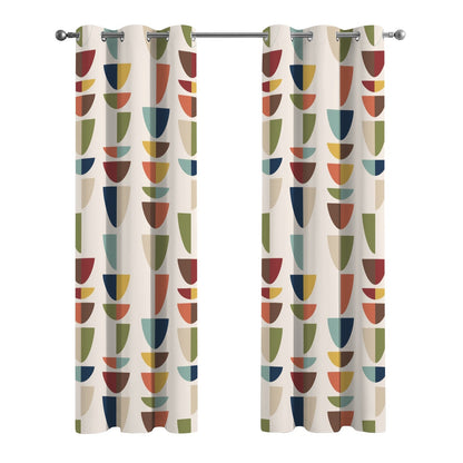 Kate McEnroe New York Mid Century Modern Geometric Curtains, Set of 2 Grommet PanelsWindow CurtainsD3377534