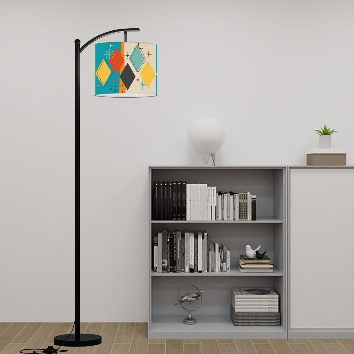 Kate McEnroe New York Mid Century Modern Geometric Diamond Arc Floor LampFloor LampshxuK2pqbTm