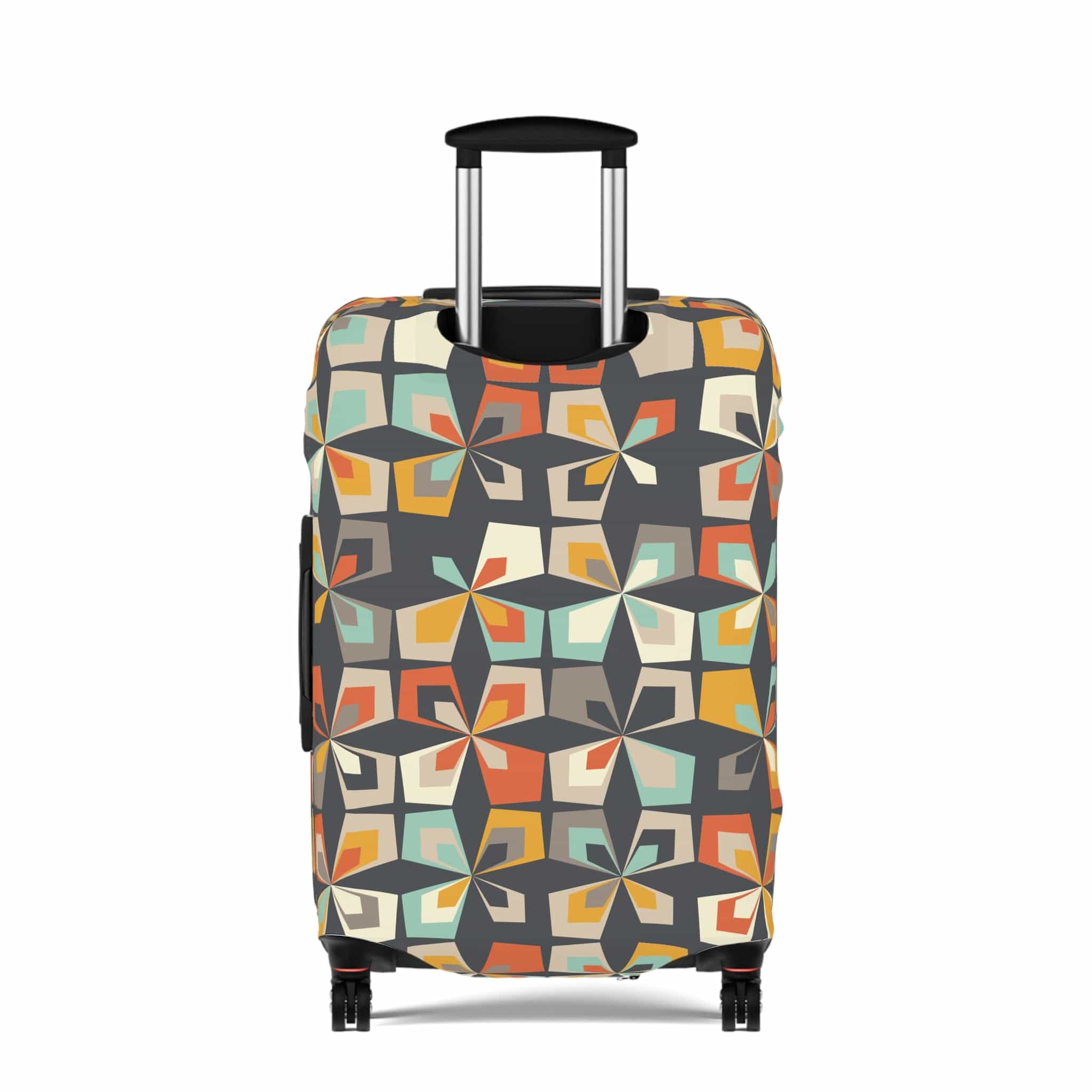 Kate McEnroe New York Mid Century Modern Geometric Diamond Luggage Cover, Scandinavian Flower Suitcase Protector, Retro Travel AccessoryLuggage Covers19926612637851161645