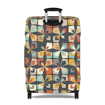 Kate McEnroe New York Mid Century Modern Geometric Diamond Luggage Cover, Scandinavian Flower Suitcase Protector, Retro Travel AccessoryLuggage Covers19926612637851161645