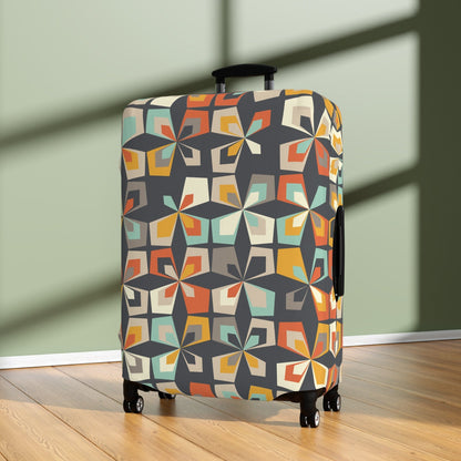 Kate McEnroe New York Mid Century Modern Geometric Diamond Luggage Cover, Scandinavian Flower Suitcase Protector, Retro Travel AccessoryLuggage Covers19926612637851161645