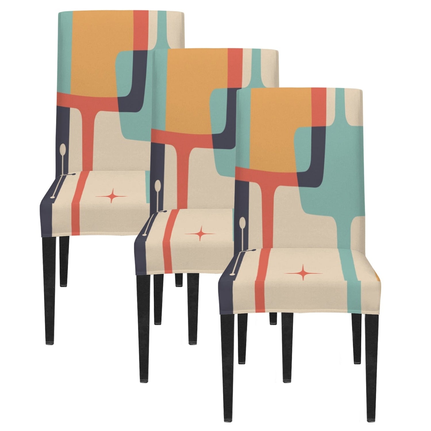Kate McEnroe New York Mid Century Modern Geometric Dining Chair CoversChair SlipcoversD3231136