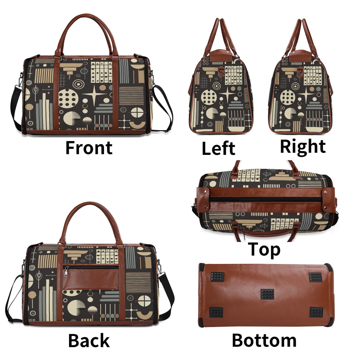 Kate McEnroe New York Mid Century Modern Geometric Duffel Bag, Foldable Travel Weekender, Mod Carry - OnDuffel BagsN4MEX4GW - 1