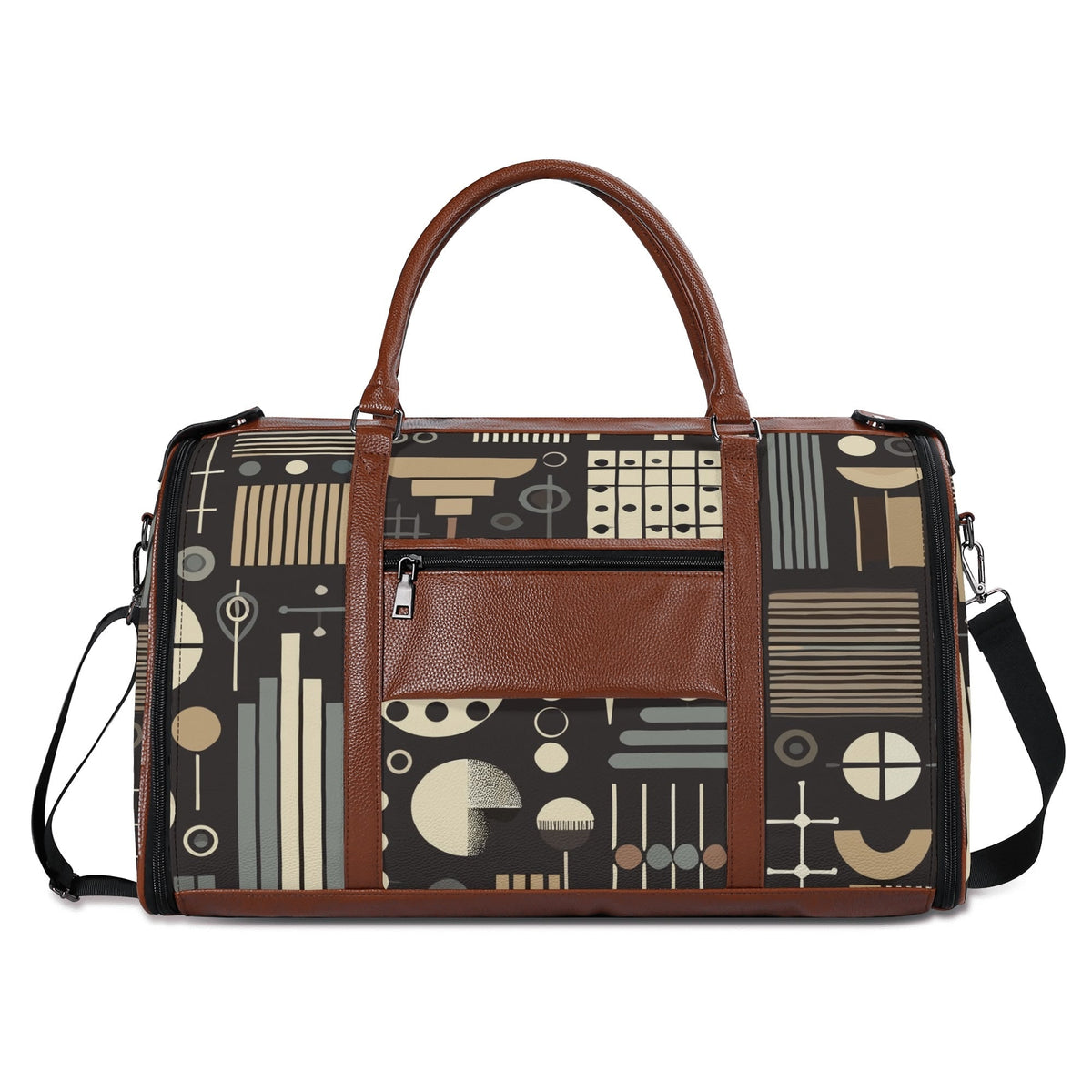 Kate McEnroe New York Mid Century Modern Geometric Duffel Bag, Foldable Travel Weekender, Mod Carry - OnDuffel BagsN4MEX4GW - 1